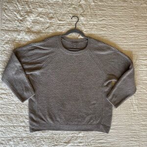 Barefoot Dreams CozyChic Lite Sweater in Cream and Gray